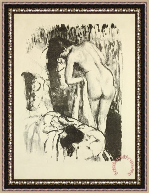Edgar Degas Nude Woman, Standing, Drying Herself Framed Painting