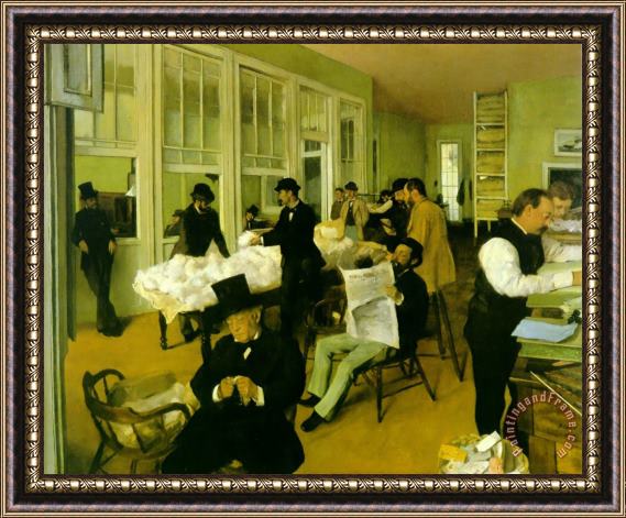 Edgar Degas Portrait in a New Orleans Cotton Office Framed Painting