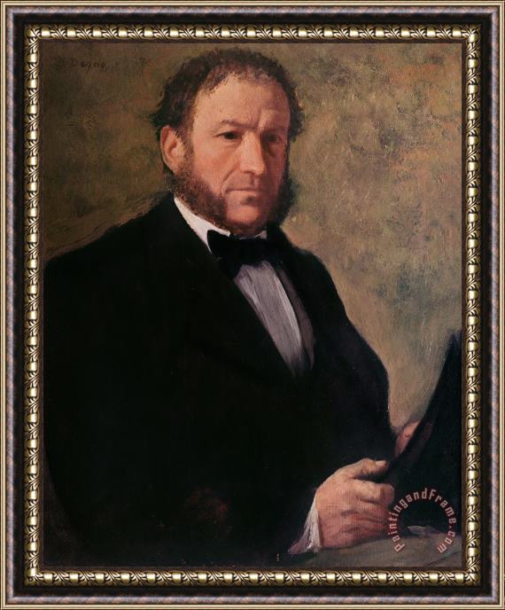 Edgar Degas Portrait of Monsieur Ruelle Framed Painting