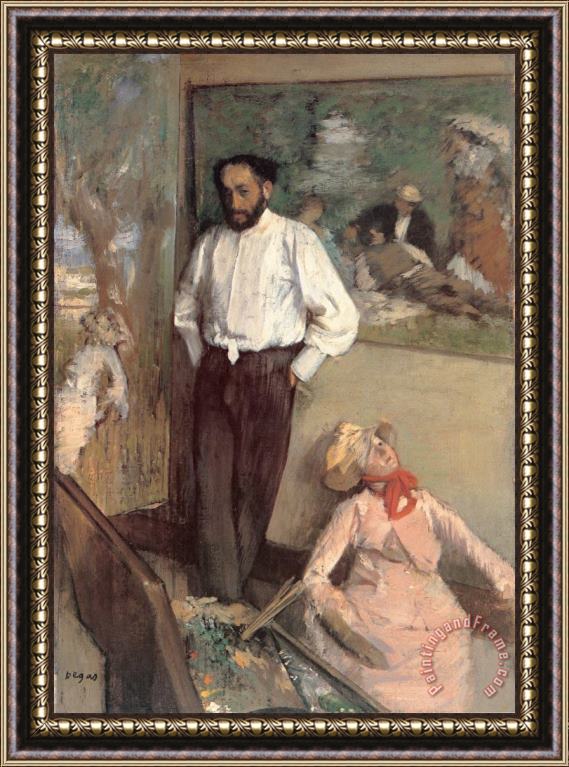 Edgar Degas Portrait of The Painter Henri Michellevy Framed Painting