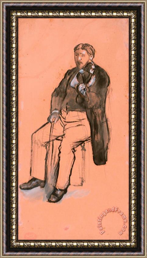 Edgar Degas Seated Violin Player Framed Print