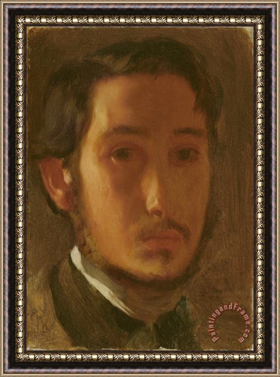 Edgar Degas Self Portrait with White Collar Framed Painting