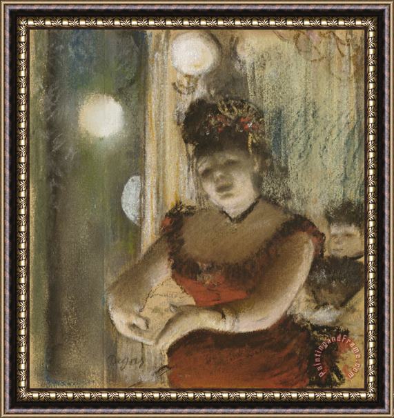 Edgar Degas Singer in a CafŽe Framed Painting