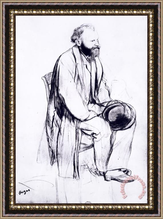 Edgar Degas Study for a Portrait of Manet Framed Painting