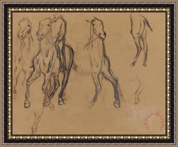 Edgar Degas Study of Horses Framed Print