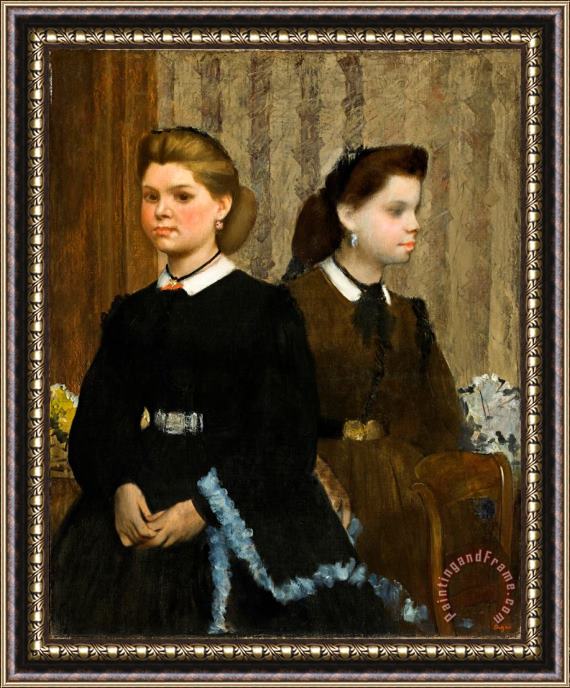 Edgar Degas The Bellelli Sisters (giovanna And Giuliana Bellelli) Framed Painting