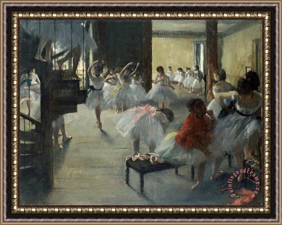 Edgar Degas The Dance Class Framed Print