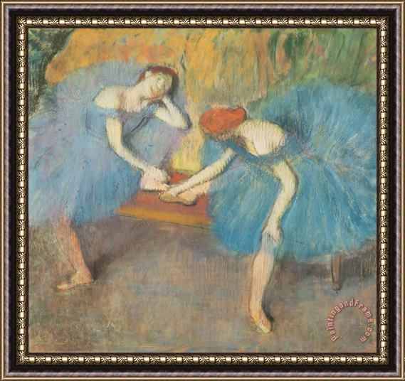 Edgar Degas Two Dancers at Rest Framed Painting