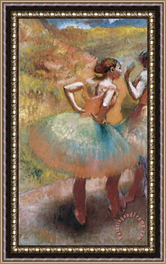 Edgar Degas Two Dancers in Green Skirts Framed Painting