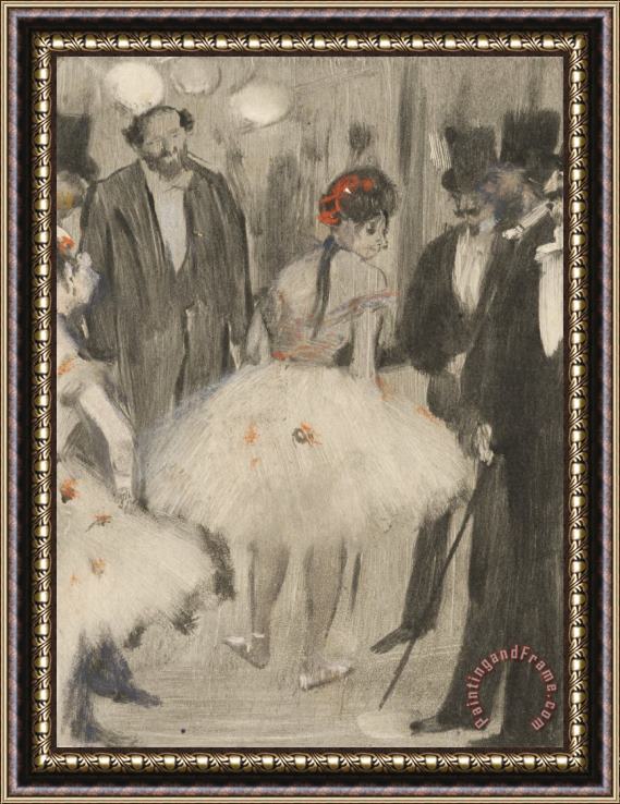 Edgar Degas Virginie Being Admired While The Marquis Cavalcanti Looks on Framed Print