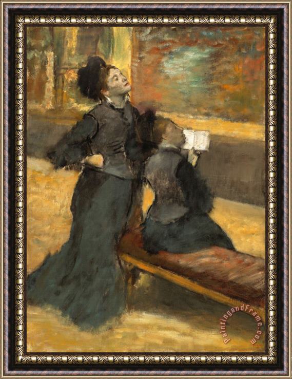 Edgar Degas Visit to a Museum Framed Painting