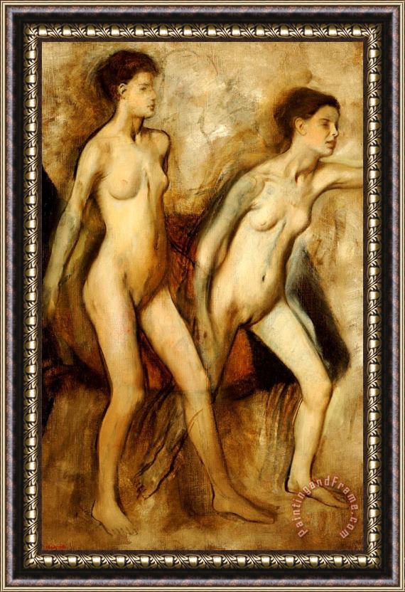 Edgar Degas Young Spartan Girls Provoking the Boys Framed Painting