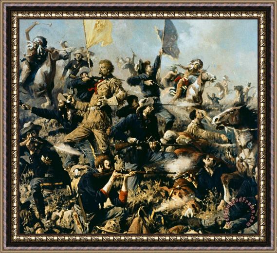 Edgar Samuel Paxson Battle of Little Bighorn Framed Print