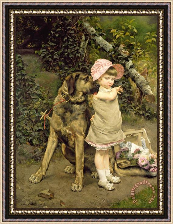 Edgard Farasyn Dog's Company Framed Painting