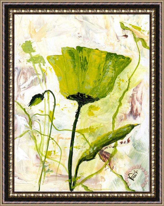 Edit Voros Green poppy Framed Painting