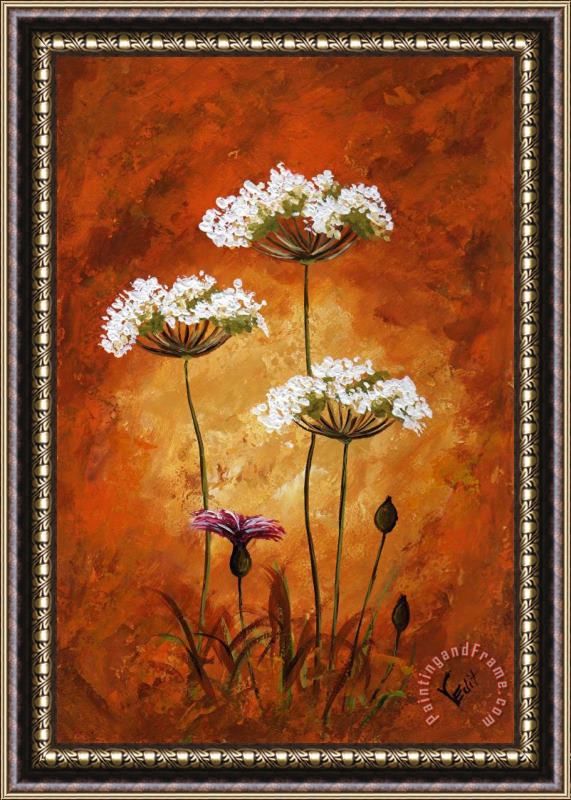 Edit Voros My flowers - Wild flowers Framed Painting