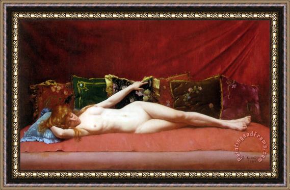 Edmond Grandjean Femme Nue Allongee Framed Painting