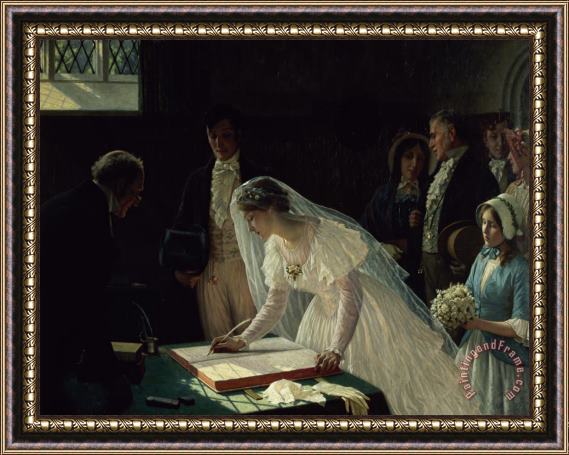 Edmund Blair Leighton Signing the Register Framed Print