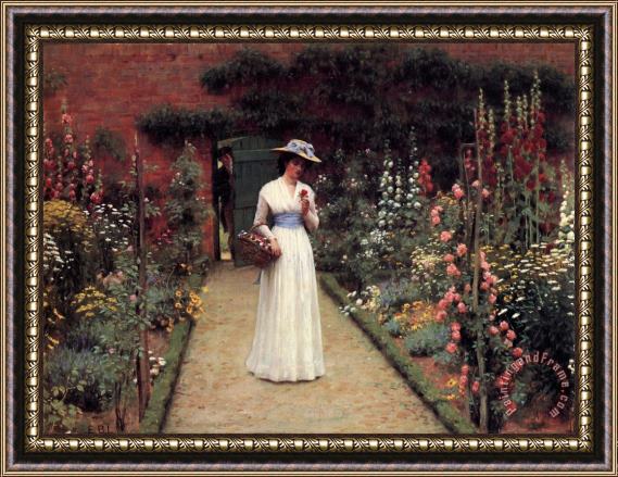 Edmund Blair Leighton The Rose Garden Framed Print