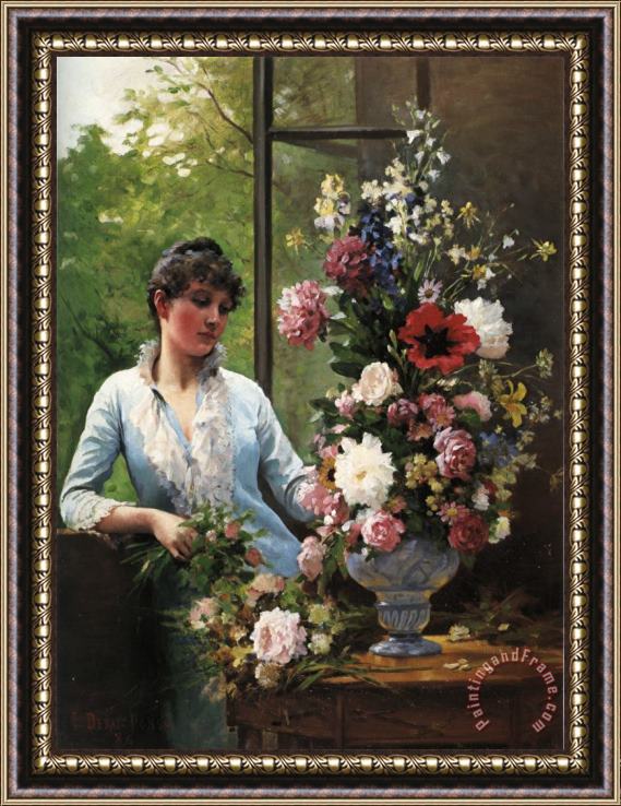 Edouard Bernard Debat Ponsan Preparing The Flower Arrangement Framed Painting