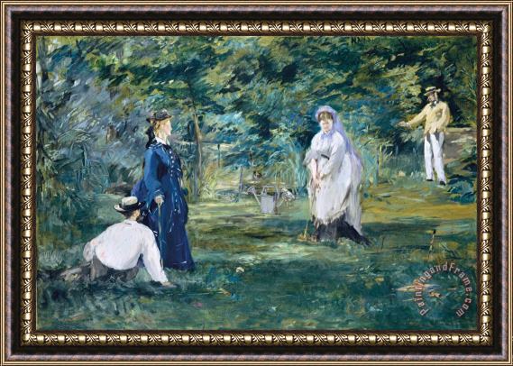 Edouard Manet A Game of Croquet Framed Painting
