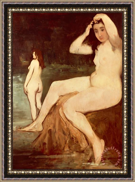 Edouard Manet Bathers On Seine Framed Painting