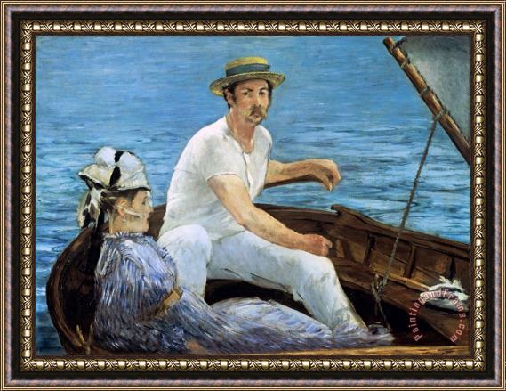 Edouard Manet Boating Framed Painting