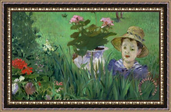 Edouard Manet Child in the Flowers Framed Painting