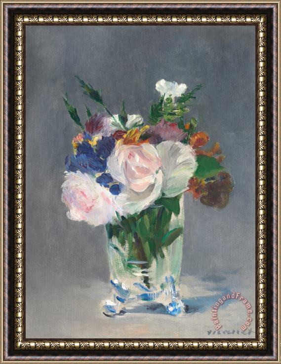 Edouard Manet Flowers In A Crystal Vase Framed Painting