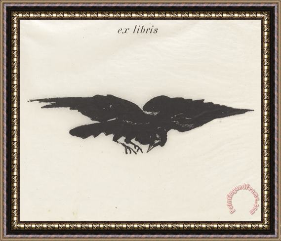 Edouard Manet Flying Raven (book Plate), From Stephane Mallarme's Translation of Edgar Allan Poe's The Raven Framed Painting