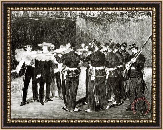 Edouard Manet L’execution De Maximilien Framed Print