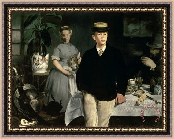 Edouard Manet Luncheon in The Studio Framed Print