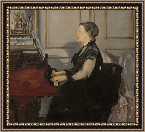 Edouard Manet Madame Manet at the Piano Framed Painting