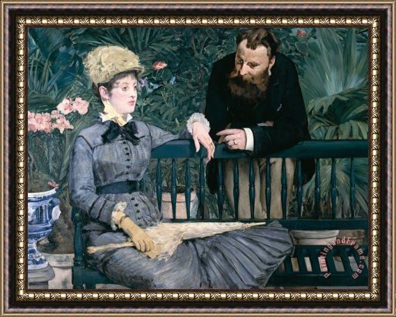 Edouard Manet Madame Manet In Greenhouse Framed Painting