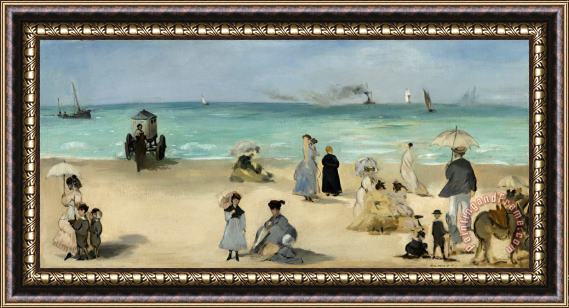 Edouard Manet On The Beach, Boulogne Sur Mer Framed Print