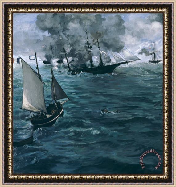 Edouard Manet The Battle Of The Uss Kearsarge And The Css Alabama Framed Print