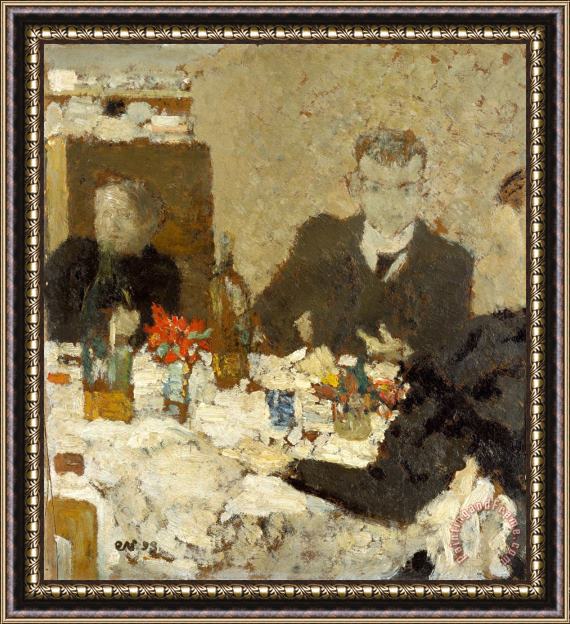 Edouard Vuillard At Table Framed Painting
