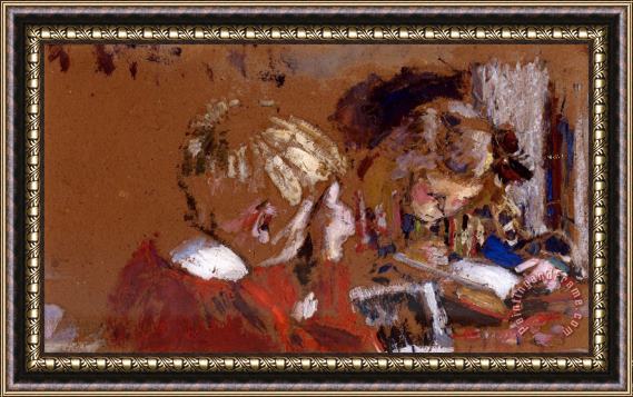 Edouard Vuillard Children Reading Framed Painting