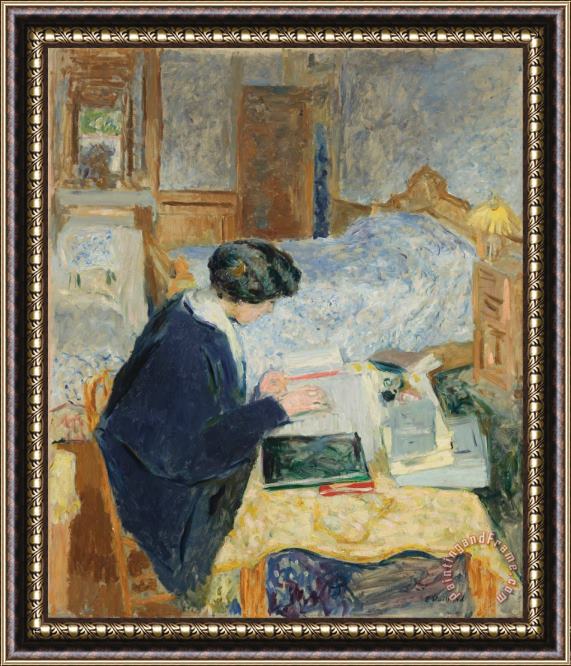 Edouard Vuillard Lucy Hessel Reading (lucy Hessel Lisant) Framed Painting