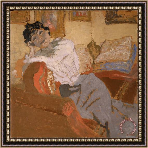 Edouard Vuillard Madame Hessel Au Sofa (madame Hessel on The Sofa) Framed Painting