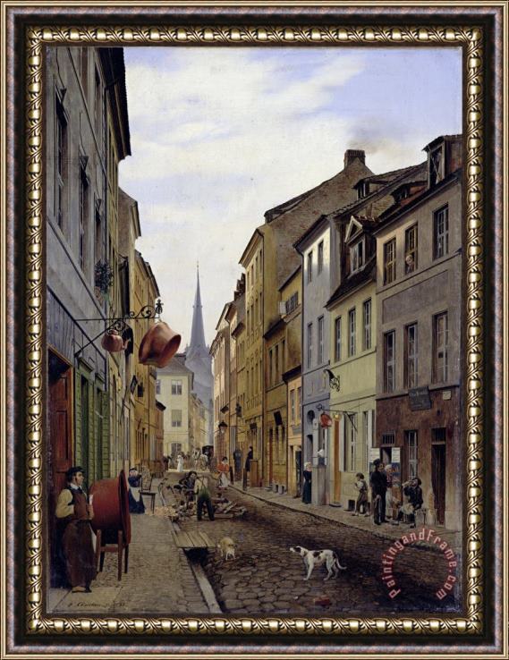 Eduard Gaertner Parocialstrasse Framed Painting