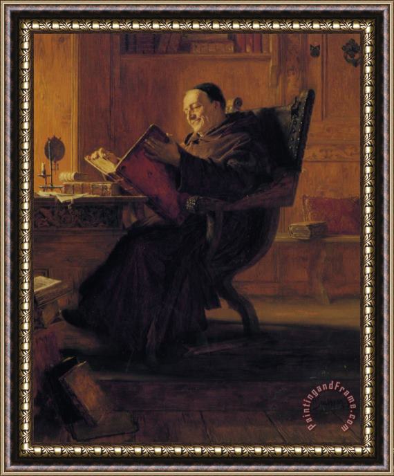 Eduard Grutzner A Monk in The Library Framed Print