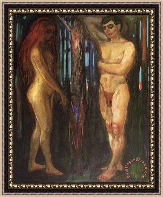 Edvard Munch Adam And Eve 1918 Framed Painting