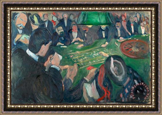 Edvard Munch At The Roulette Table in Monte Carlo Framed Painting