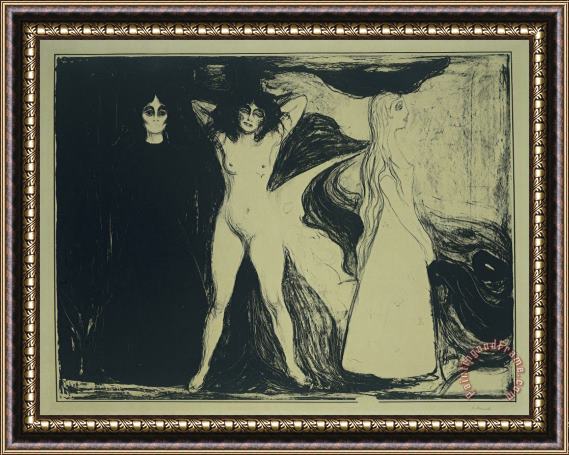 Edvard Munch Das Weib (de Sfinx) Framed Print