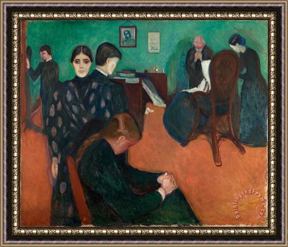 Edvard Munch Death in The Sickroom Framed Painting