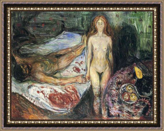Edvard Munch Death of Marat I 1907 Framed Painting