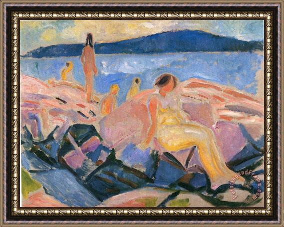 Edvard Munch High Summer II 1915 Framed Painting