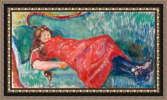 Edvard Munch On The Sofa Framed Painting