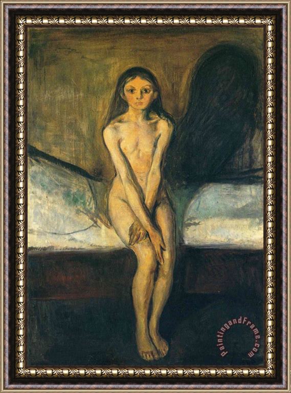 Edvard Munch Puberty 1894 Framed Painting